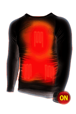 Thermo Undershirt - beheizbares langärmliges Unterhemd - beheizter Bereich ist Nieren- und Rückenbereich